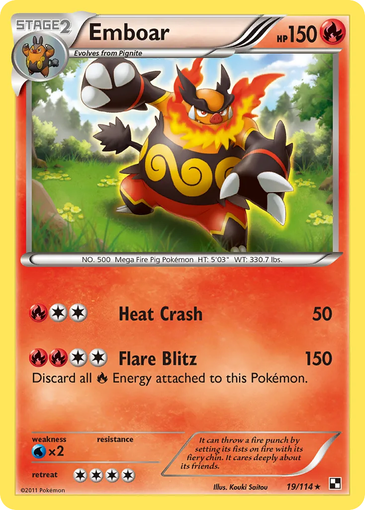 Emboar, Black & White #019 / 114