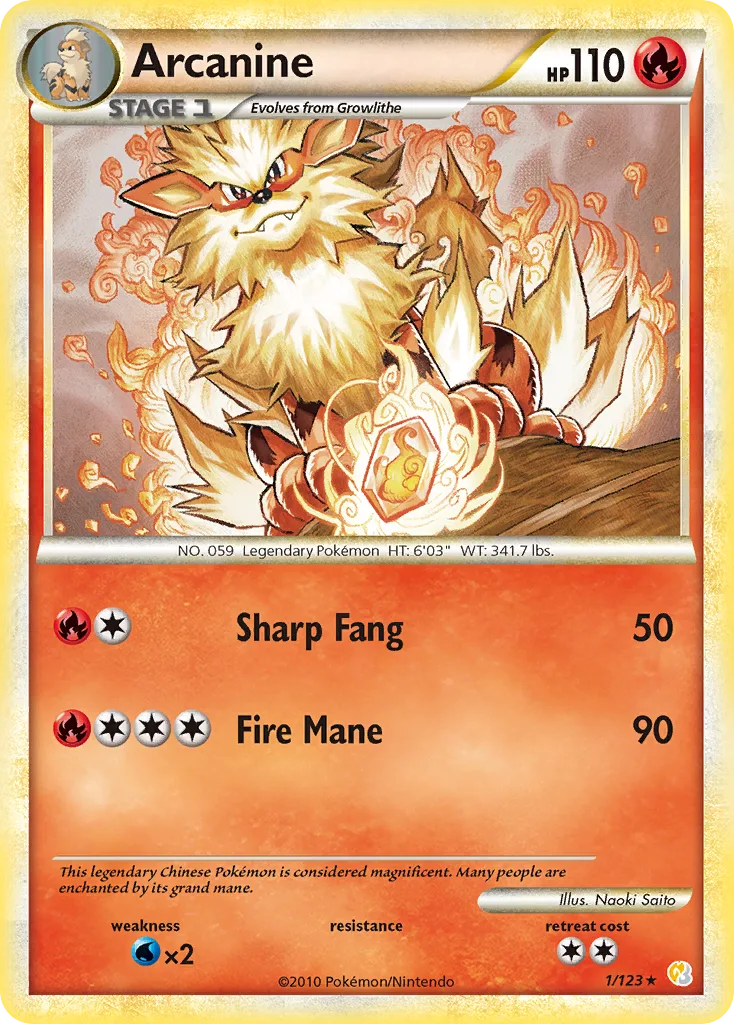 Arcanine, HeartGold & SoulSilver #001 / 123