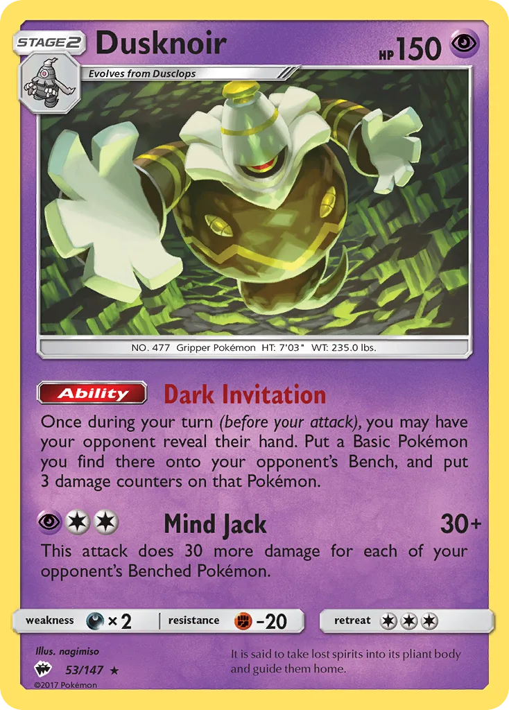 Dusknoir, Burning Shadows #053 / 147