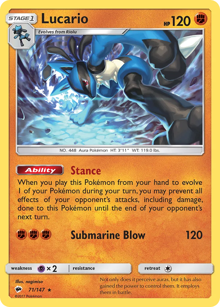 Lucario, Burning Shadows #071 / 147