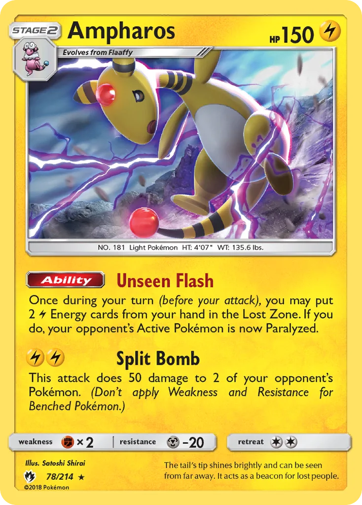 Ampharos, Lost Thunder #078 / 214