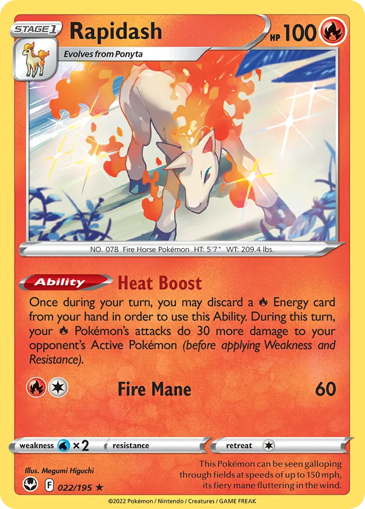 Rapidash, Silver Tempest #022 / 195
