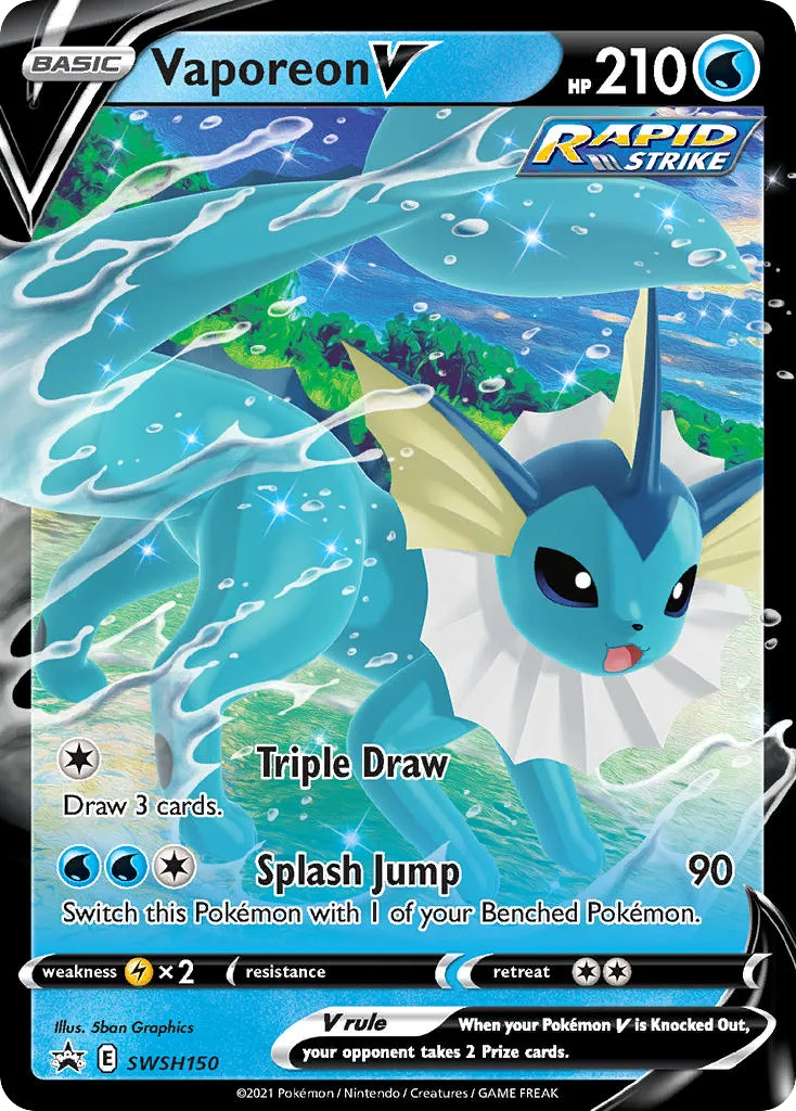Vaporeon V, SWSH Black Star Promos #SWSH150 / SWSH307